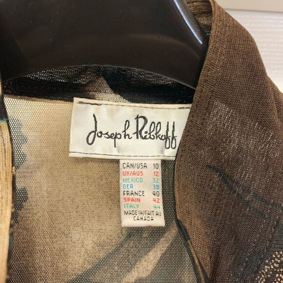 Joseph Ribkoff Sheer Button Down Tunic Blouse sz 10 Art to Wear - Picture 3 of 4